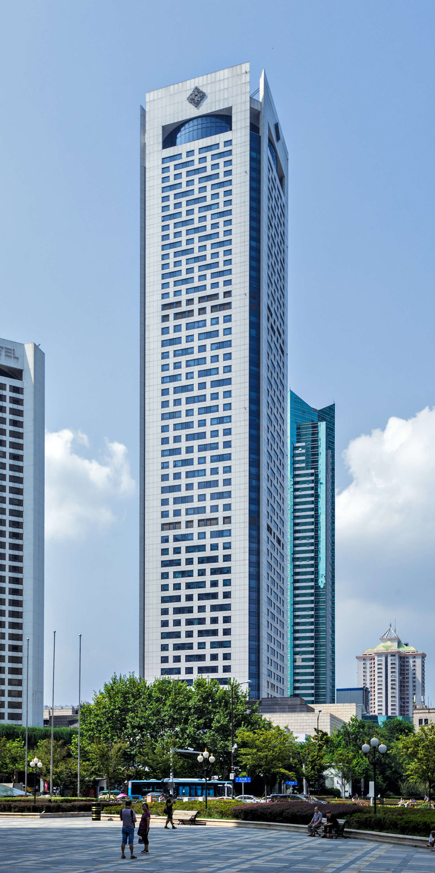 Asia Pacific Tower & Jinling Hotel - View from the south 