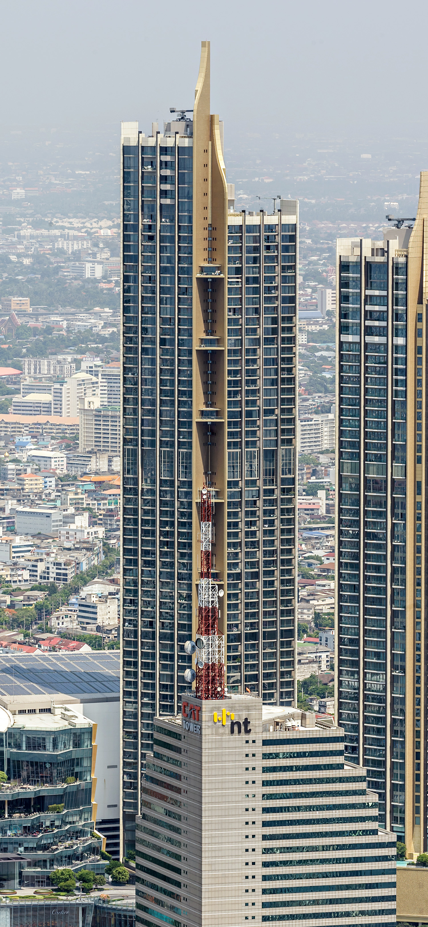 Magnolias Waterfront Residences Tower 1 - View from King Power Mahanakhon 
