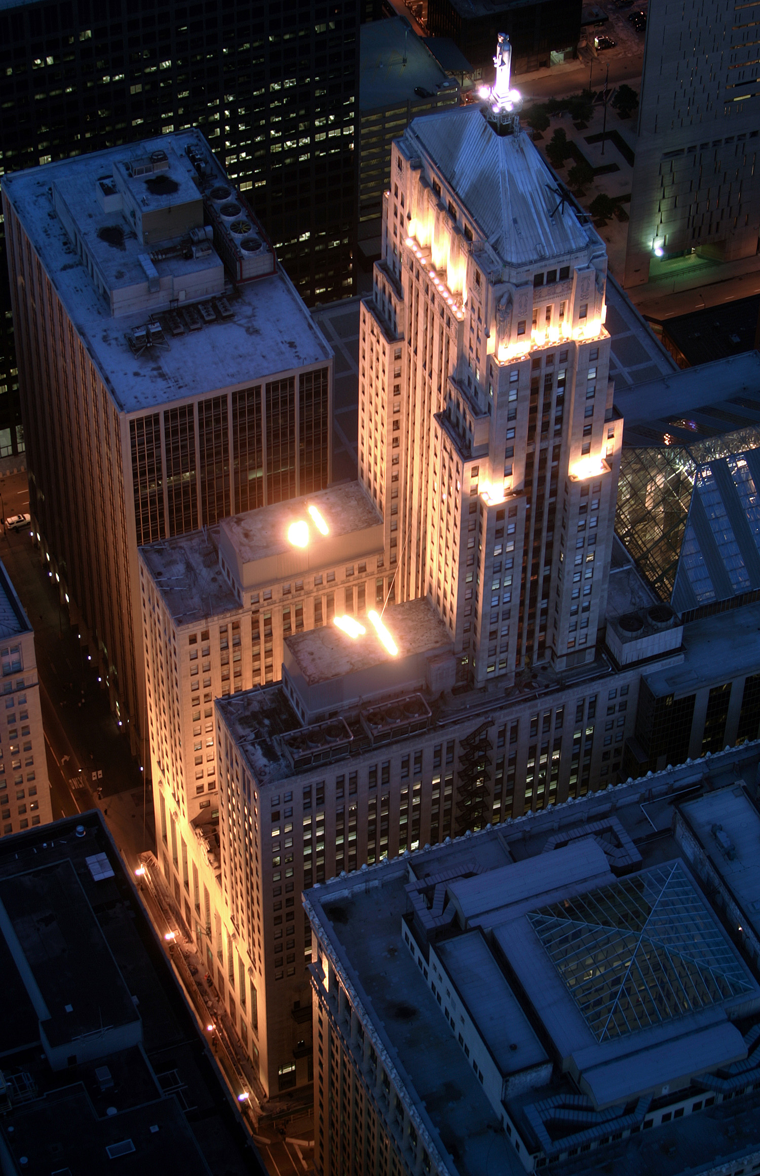 Chicago Board of Trade - Night view from Sears Tower 