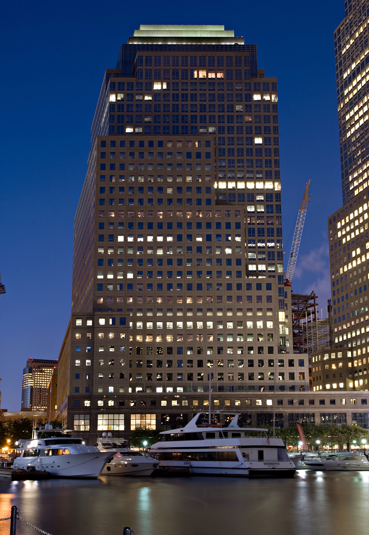 Four World Financial Center - Night view from thre southwest 