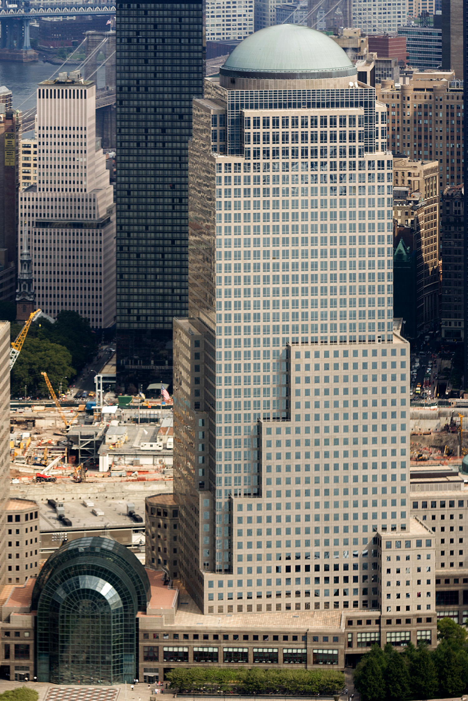 Two World Financial Center - View from a helicopter 